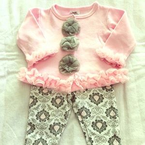 Baby Essentials Matching Sets - Baby Essentials Pink Ruffled Outfit Baby Essentials Matching Sets - Baby Essentials Pink Ruffled Outfit